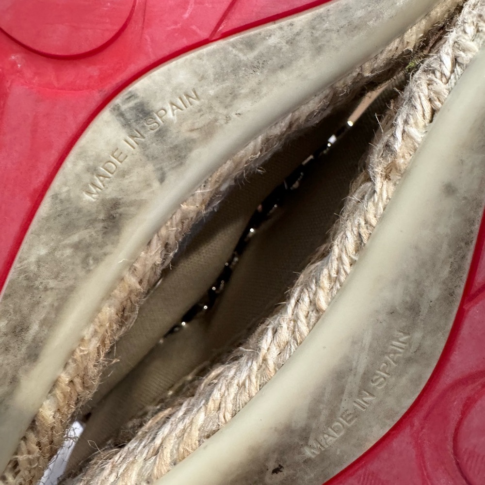 FINAL PRICE 💖Christian Louboutin Beige Espadrilles with Silver Studs - Picture 9 of 14